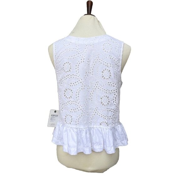 Rhythm Women's White Cotton Jungle Floral Eyelet Sleeveless Tank Top - Picture 15 of 16